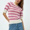 Minus Georgina- T-Shirt Print - Super Pink Stripe