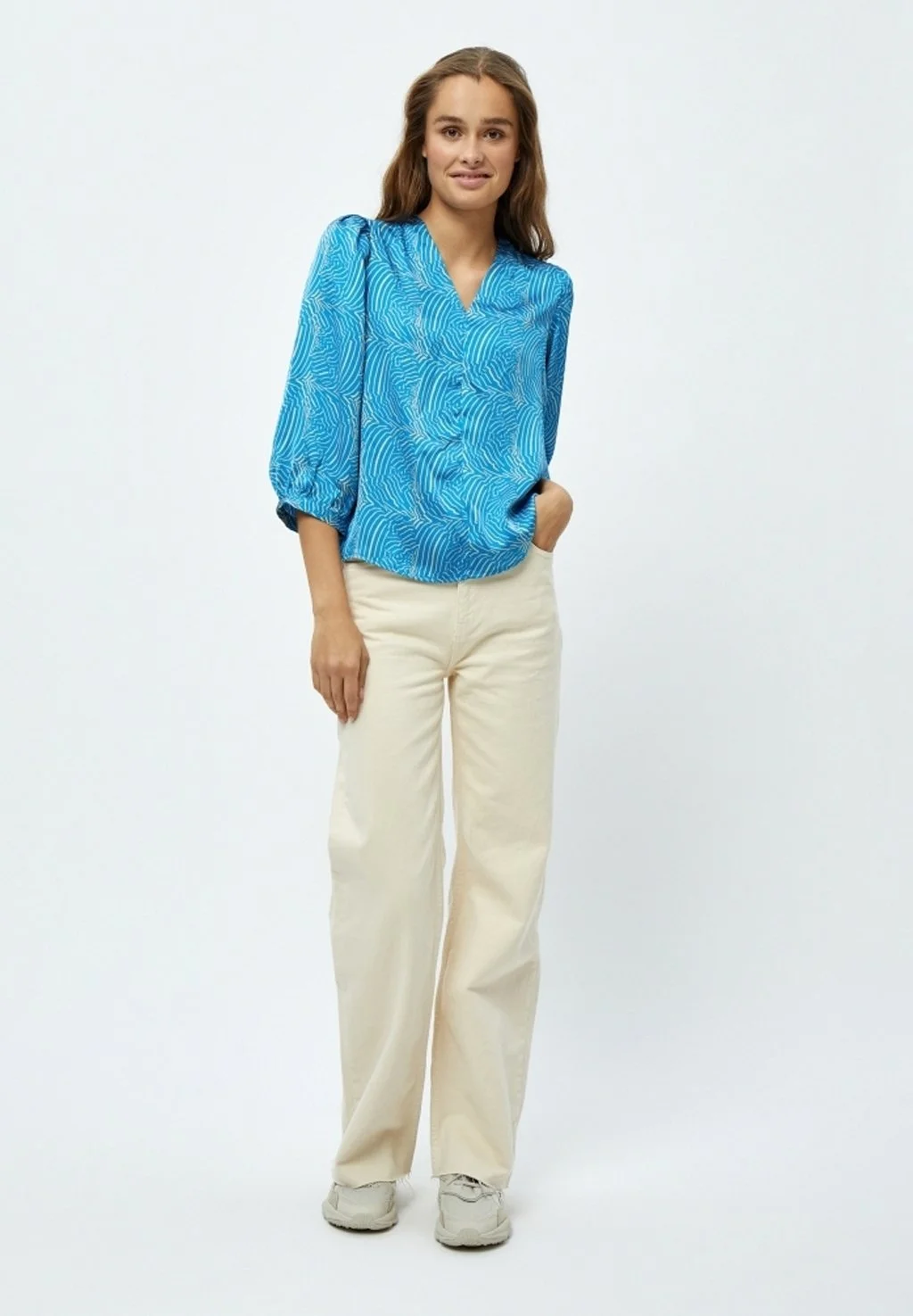 Minus Visala Grs - Blouse - Horizon Blue Print 4 Minus Visala Grs - Blouse - Horizon Blue Print - Afbeelding 2