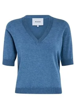 Minus Milla - T-Shirt Basic - Denim Blue Melange -Minus Winkel 9b31f9030b4645e5b28799fbc8313c54