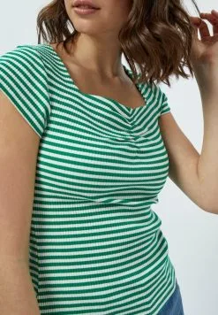 Minus Miajohanna Tee - T-Shirt Print - Green Field Stripes -Minus Winkel 9b5001c77f944eb19c4da79177619777