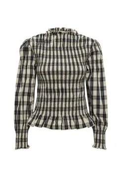 Minus Alora - Blouse - Ebony Black Checks -Minus Winkel 9d666942f41b4e8fa7d585850305d5b7