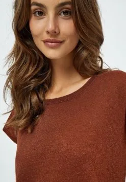 Minus Carlina- T-Shirt Basic - Desert Sand Lurex -Minus Winkel a5ca678c34e149f5992724a0b303535e