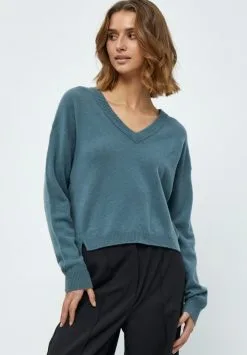 Minus Majsa V- Neck - Trui - Sea Mist