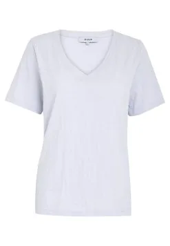 Minus Leti V-Neck Tee - T-Shirt Basic - Ibiza Blue -Minus Winkel a7443be35ac24b8c8eba74d6d1fd81a1