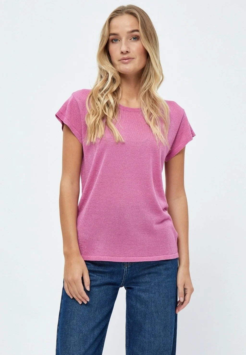 Minus Carlina- T-Shirt Basic - Super Pink Lurex 3 Minus Carlina- T-Shirt Basic - Super Pink Lurex