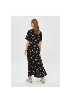 Minus Maxi-Jurk - Black Flower Print -Minus Winkel a87935e43b06432f9ffe081f9d387338