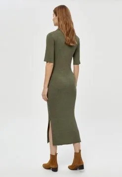 Minus Gebreide Jurk - Green Field Melange -Minus Winkel ac0356b03959423e91c63db98ff394e9
