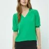 Minus Ayame V-Neck Short Sleeve - Blouse - Island Green
