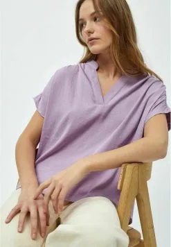 Minus Megara V-Neck Cap Sleeve- Blouse - Lupine Purple -Minus Winkel b0ad91fb3b694473b126242dbeb4862f