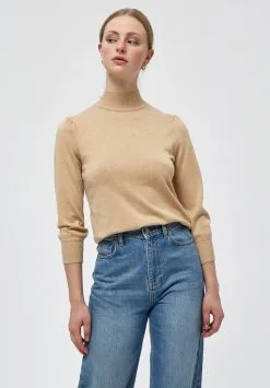 Minus Mersin Roll Neck- Trui - Warm Sand Melange