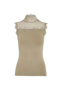 Minus Vanessa High Neck - Top - Wood Smoke Melange -Minus Winkel b294dd6b1d5e4d5886ab0eb3d9f07dd5