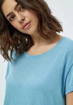 Minus Carlina- T-Shirt Basic - Pasific Blue Lurex -Minus Winkel b4f4132c12304a2883103b802aa3ef54