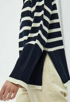 Minus Leonie Collar- Trui - S Navy Stripe -Minus Winkel bf0fabfb64e14f26a08c09477fd523cd