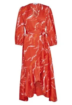 Minus Serena - Jurk - Lava Red Graphic Print -Minus Winkel c1c4120b0c2147158298588671354e1f