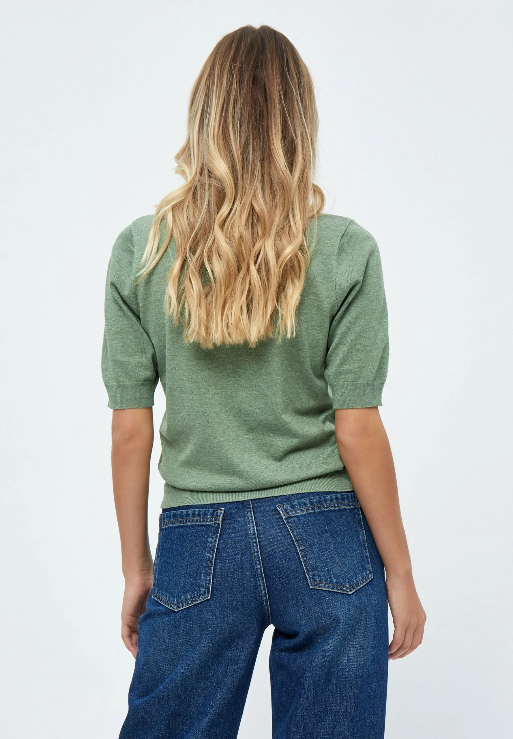 Minus Milla - T-Shirt Basic - Basil Green Melange 5 Minus Milla - T-Shirt Basic - Basil Green Melange - Afbeelding 3