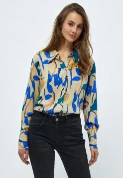 Minus Binna - Overhemd - Royal Blue Flower Print