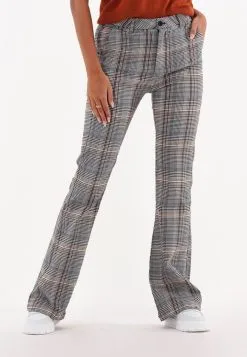 Minus Broeken Carma Check Flared - Broek - Bruin