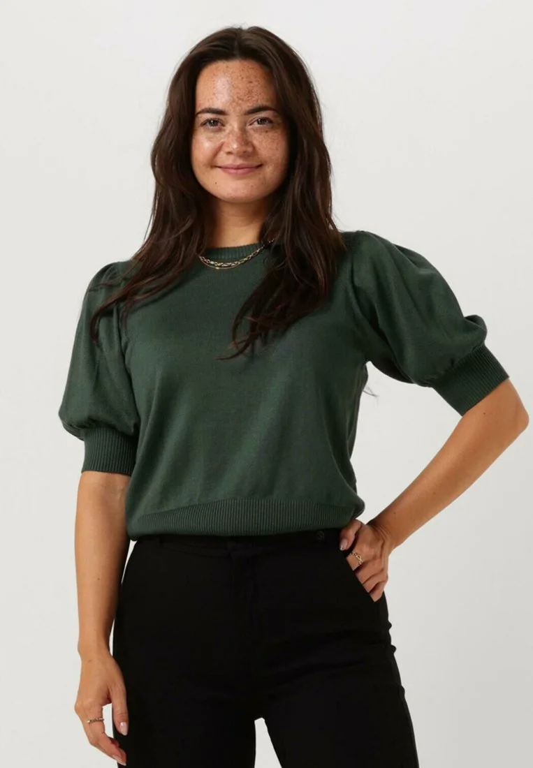 Minus Liva Puff Half Sleeve- T-Shirt Basic - Groen 3 Minus Liva Puff Half Sleeve- T-Shirt Basic - Groen