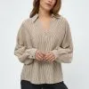 Minus Daphnea- Blouse - Slate Brown Stripe -Minus Winkel d7f279ba708e48f2bf12b2a73c4ede36