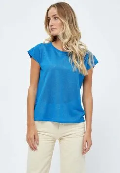 Minus Carlina- T-Shirt Basic - Ocean Blue Lurex