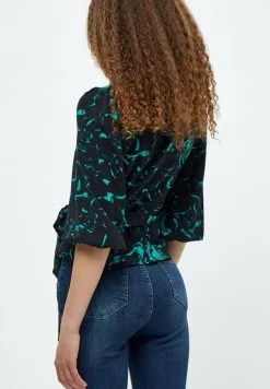 Minus Selena Wrap - Blouse - Ocean Green Swirl Print -Minus Winkel daeb666e51de4fccb1ec6da7a339dc18