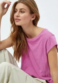 Minus Leti Tee - T-Shirt Basic - Super Pink -Minus Winkel e06fb6b8316246e192d5ebe776a53b03
