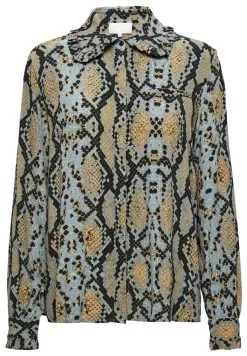 Minus Alyx - Overhemdblouse - Misty Blue Snake Print -Minus Winkel e37b1ac5486541c38cfa32db894b4f75