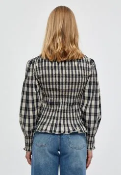 Minus Alora - Blouse - Ebony Black Checks -Minus Winkel e3a84203ab174814b3d8bbc449383394