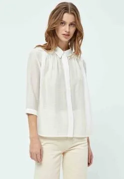 Minus Aneda 3/4 Sleeve- Overhemdblouse - Broken White