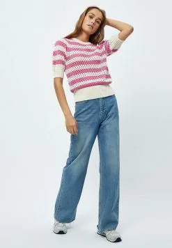 Minus Georgina- T-Shirt Print - Super Pink Stripe -Minus Winkel e43688629d9a402fa5af845186e2204b