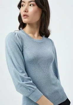 Minus Galvia 3/4 Sleeve - Trui - Dusty Blue Melange -Minus Winkel e44960ebd059471c9dad2f1ab4e18bf5
