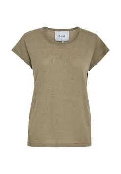 Minus Carlina- T-Shirt Basic - Wood Smoke Lurex -Minus Winkel e44a79ce76c14a898ed9fda8153ba27d