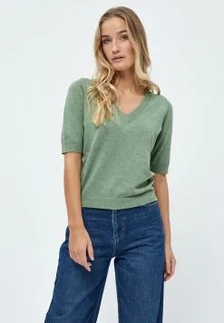 Minus Milla - T-Shirt Basic - Basil Green Melange
