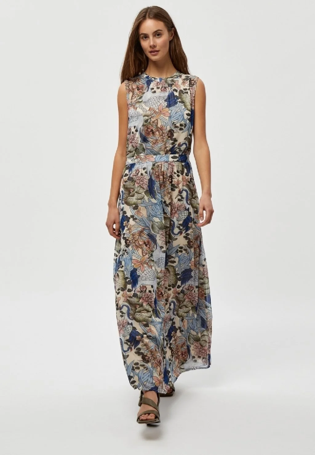Minus Maxi-Jurk - Green Field Flower Print 3 Minus Maxi-Jurk - Green Field Flower Print