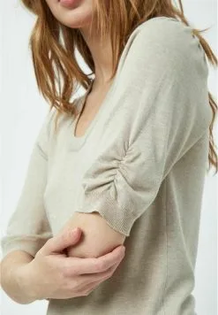 Minus Pam Scoop Neck- T-Shirt Basic - Sand Gray Melange -Minus Winkel eb66f82d75cf425c8f32710268c07bc9