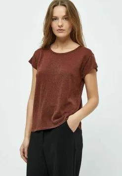 Minus Carlina- T-Shirt Basic - Dark Cinnamon Brown