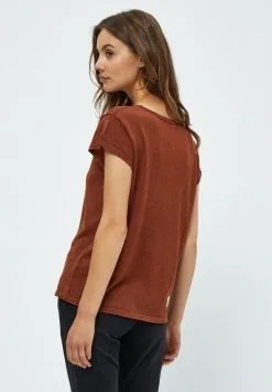 Minus Carlina- T-Shirt Basic - Desert Sand Lurex -Minus Winkel ee8cb3f49520400ea46ad91fc258373a