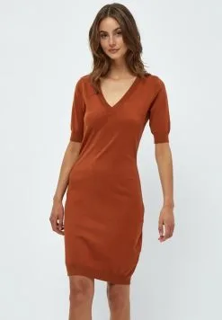 Minus Milla V Neck - Etui-Jurk - Desert Sand