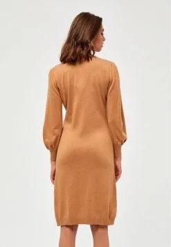 Minus Mersin Highneck - Etui-Jurk - Almond Melange -Minus Winkel f40b737fb38a4f24a16c180cc4d2bc01