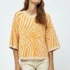 Minus Venda Jaquard 3/4 Sleeve- Trui - Sand
