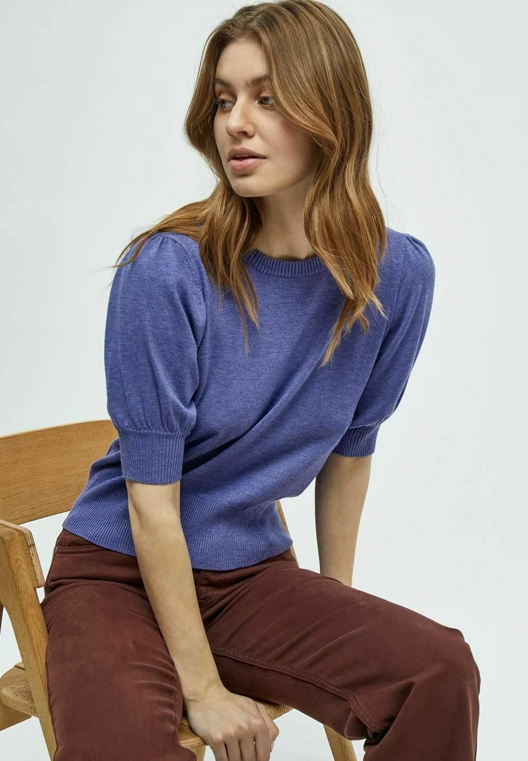 Minus Liva- T-Shirt Basic - Iris Bloom Purple Melange 7 Minus Liva- T-Shirt Basic - Iris Bloom Purple Melange - Afbeelding 5