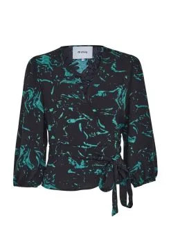 Minus Selena Wrap - Blouse - Ocean Green Swirl Print -Minus Winkel fb0a367508574392a4f20702839cc1dc