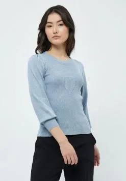Minus Galvia 3/4 Sleeve - Trui - Dusty Blue Melange