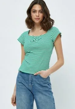 Minus Miajohanna Tee - T-Shirt Print - Green Field Stripes